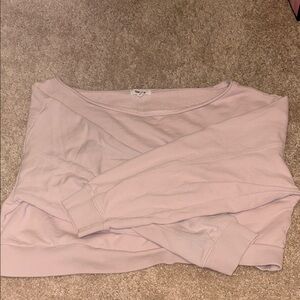 Garage Pink Off the shoulder crop sweatshirt